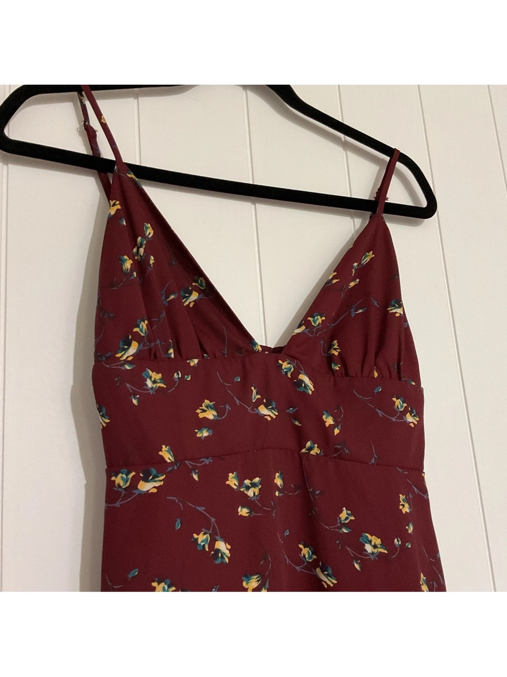 Dress Forum Burgundy Floral Maxi Slip Dress M - Picture 3 of 11